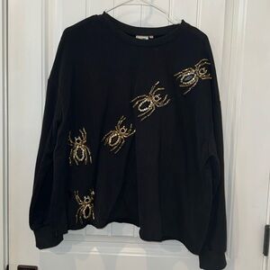 Queen of Sparkles Spider Sweatshirt, size Medium